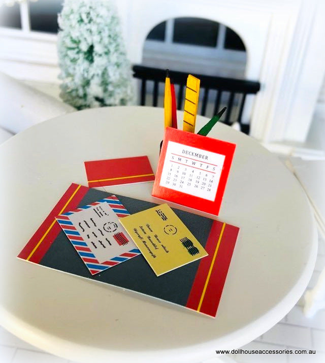 Dollhouse Christmas letters parcels