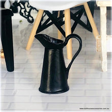 Dollhouse miniature black pewter pitcher