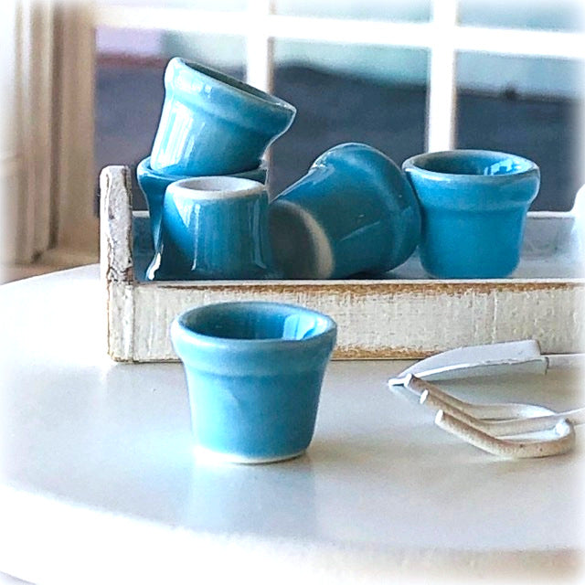 Blue Planter Pot - Small - Miniature – Dollhouse Accessories Australia