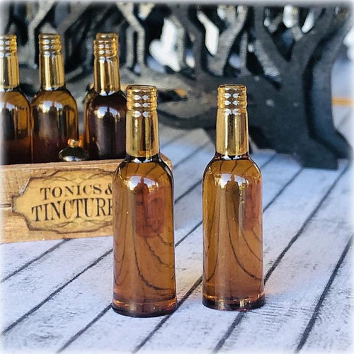 Dollhouse apothecary miniature brown bottles potions tonics