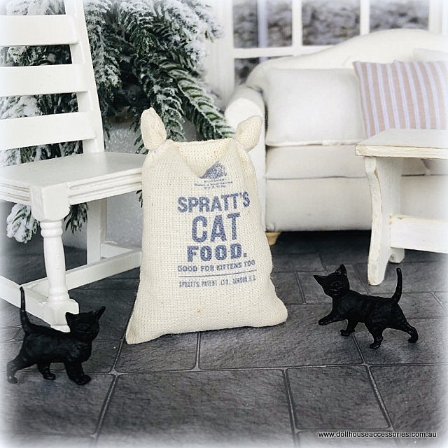 Dollhouse cat food in a sack