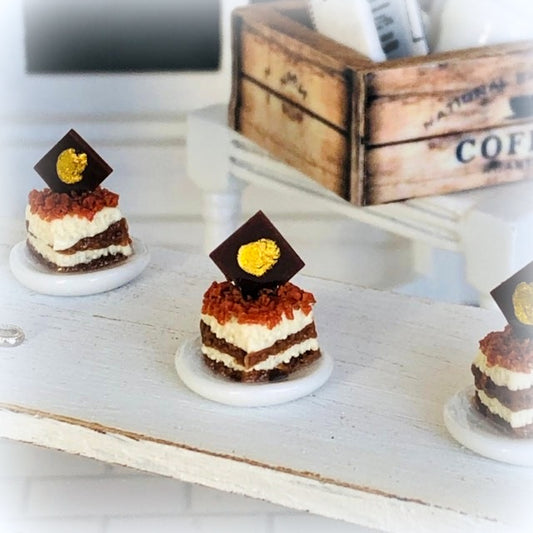 Dollhouse miniature Tiramisu dessert