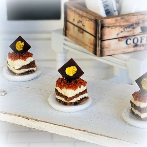 Dollhouse miniature Tiramisu dessert