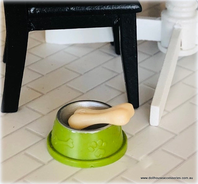 Dog Food Bowl with Bones - Miniature