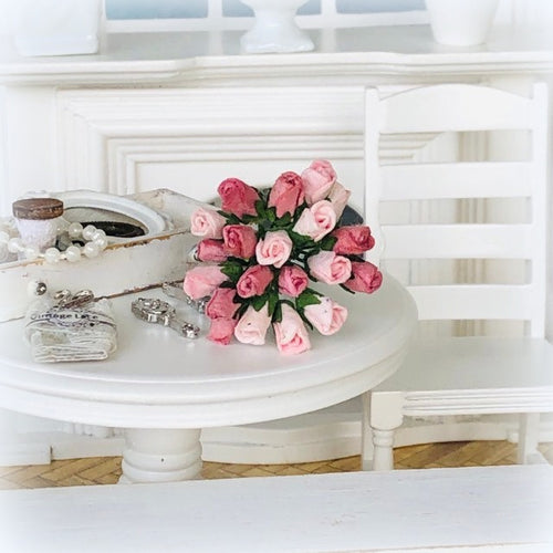 Dollhouse dusky pink mulberry paper rose bouquet