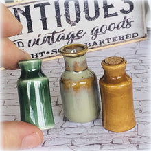 Green and Brown Vases - Set of 3 - Miniature