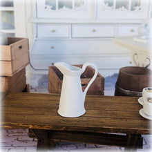 Dollhouse metal pitcher white country