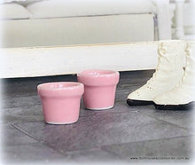 Dollhouse pink planter pots garden shelves