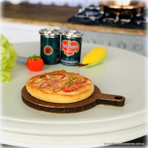 Pizza on Wooden Pizza Board - Miniature