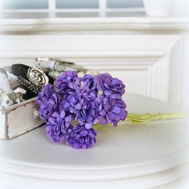 Dollhouse Miniature Flowers- Purple Hydrangeas