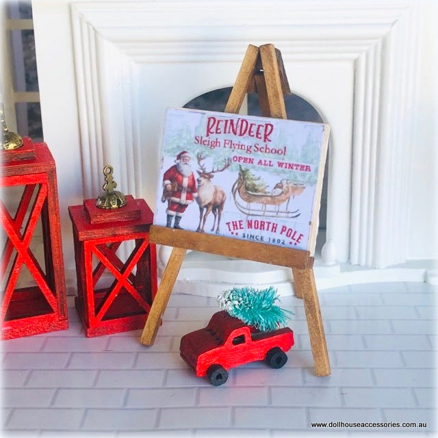 Red Ute with Tree - 3cm - Miniature