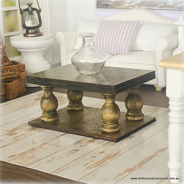 Dollhouse rustic modern balustrade coffee table