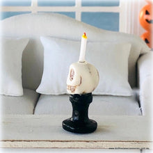 Dollhouse Halloween skull candle