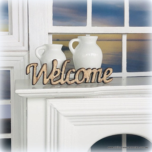 Welcome Sign - Stained - Miniature