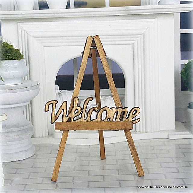Dollhouse miniature welcome sign