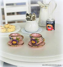 Pink Rose Teacups - Pair - Miniature