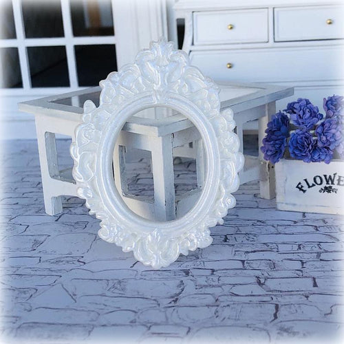 Dollhouse pure white ornate frame
