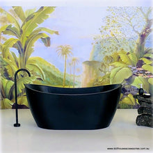 Modern Black Bath with Freestanding Tap - Miniature