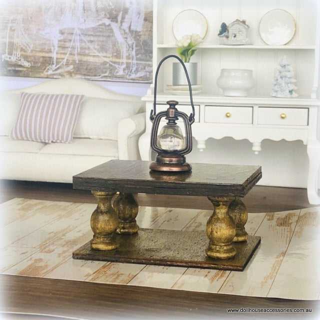 Dollhouse rustic modern balustrade coffee table
