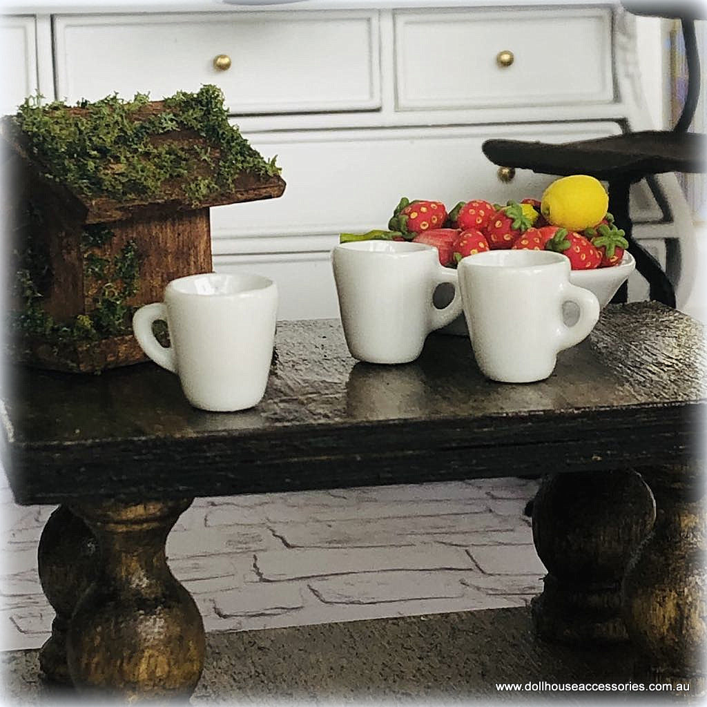 Dollhouse modern white mugs