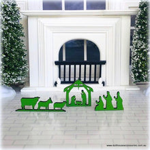 Nativity Scene - Painted Green - 3 cm - Miniature