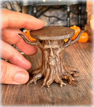 Dollhouse miniature old wise man tree trunk side table mystical haunted house