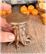 Dollhouse miniature old wise man tree trunk side table mystical haunted house