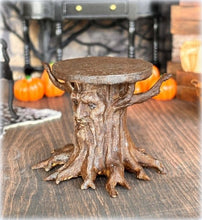 Dollhouse miniature old wise man tree trunk side table mystical haunted house