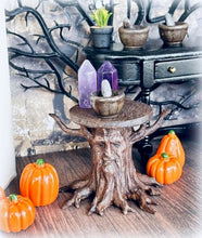 Dollhouse miniature old wise man tree trunk side table mystical haunted house