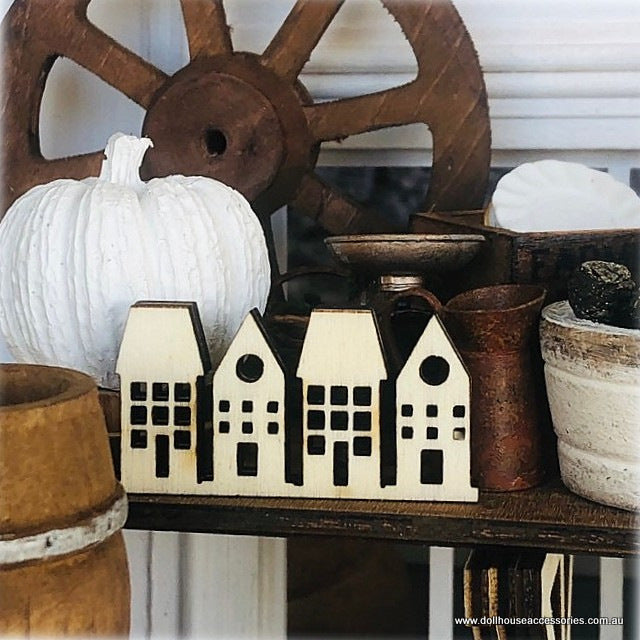 Row of Houses - Unpainted - 2 cm - Miniature