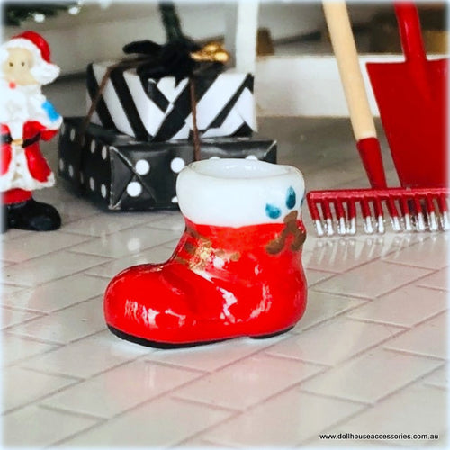 Santa's Boot Planter Pot - Miniature