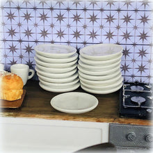 Dollhouse miniature white round plate modern kitchen