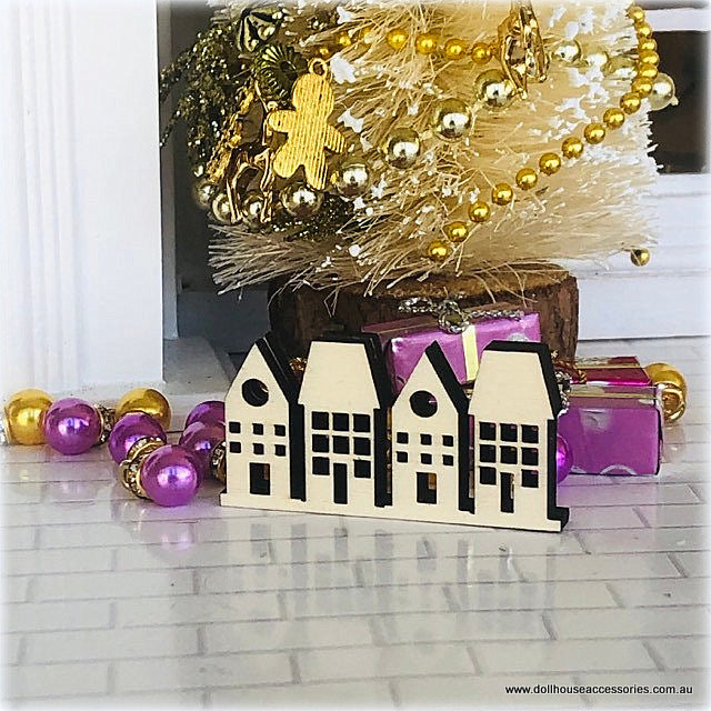 Row of Houses - Unpainted - 2 cm - Miniature