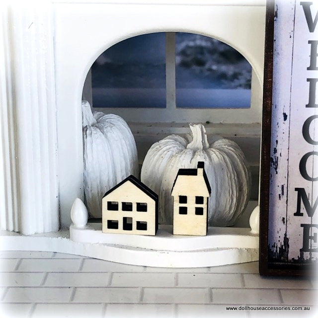 Dollhouse mini putz village town houses