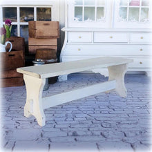 Dollhouse white shabby chic bench seat