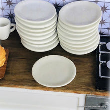 Dollhouse miniature white round plate modern kitchen