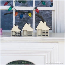 Set of 3 mini Cottages - Unpainted - Miniature
