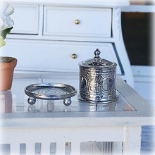 Silver Biscuit Tin on Salver