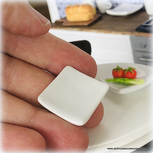 Dollhouse miniature small square plate