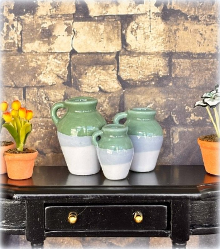 Dollhouse set of 3 ceramic vases