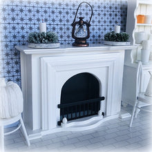 White and Black Fireplace - Miniature