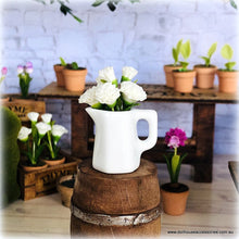 White Jug with White Carnations - Miniature