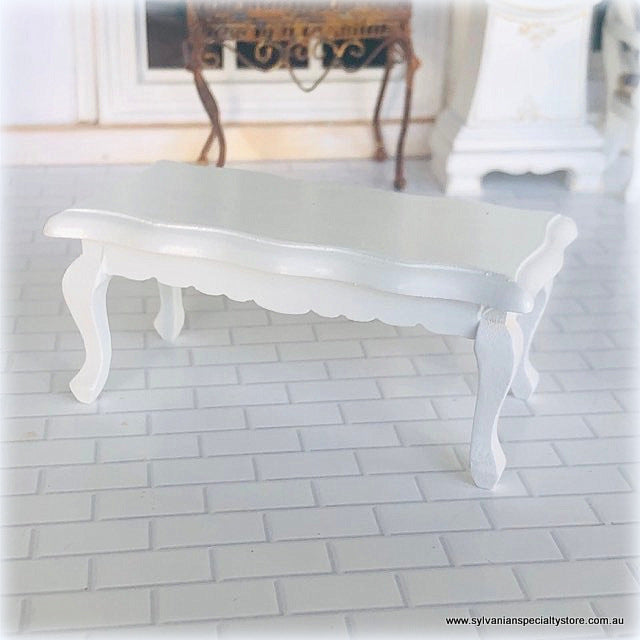White Rectangle Coffee Table - Wood - Miniature