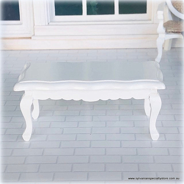 White Rectangle Coffee Table - Wood - Miniature
