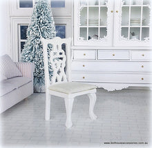 Dollhouse dreamy white decor ornate dining chair furniture
