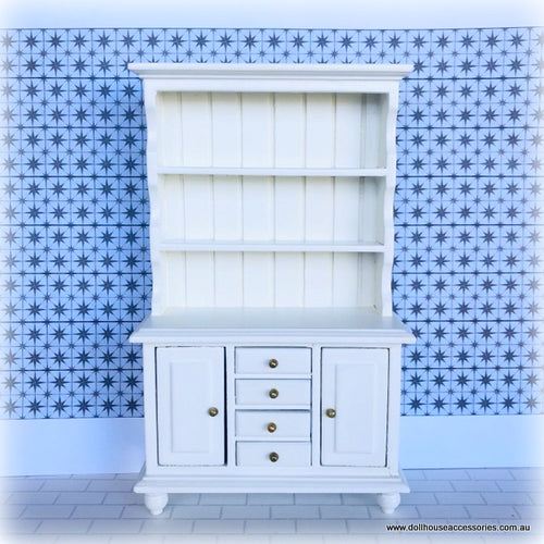 Dollhouse white kitchen hutch