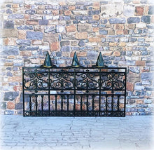 Black Wrought Iron-Look Fence Panel - Miniature