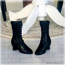 Black Lace Up Boots - Miniature