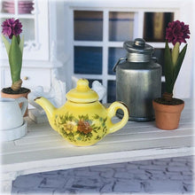 Yellow Teapot - Floral - Miniature