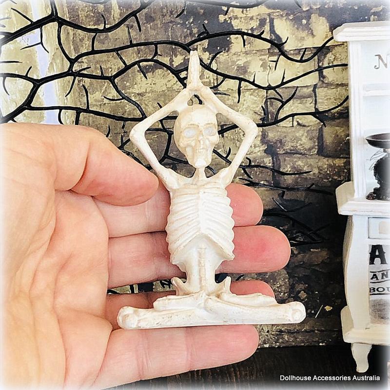 Yoga Skeleton - Hands Above Head - 10 cm high - Miniature
